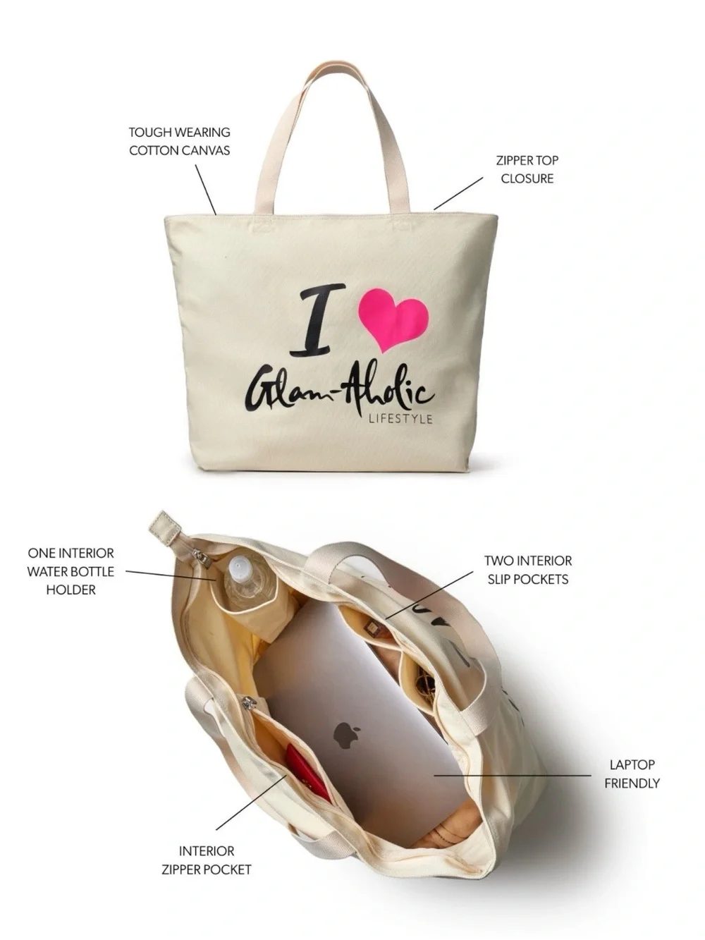 Glamaholic pink Canva bag